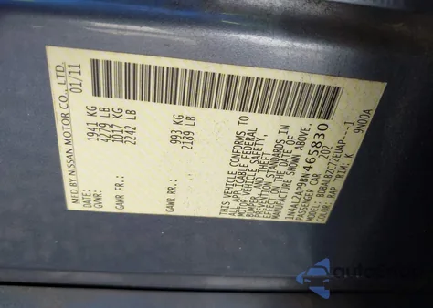 2011 Nissan Altima 2.5 S из США, поврежденный, VIN 1N4AL2AP9BN465830